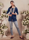 Navy Blue Colour Vardan Batak 1 Fancy Ethnic Wear Rayon Designer Stylist Top Collection 2076